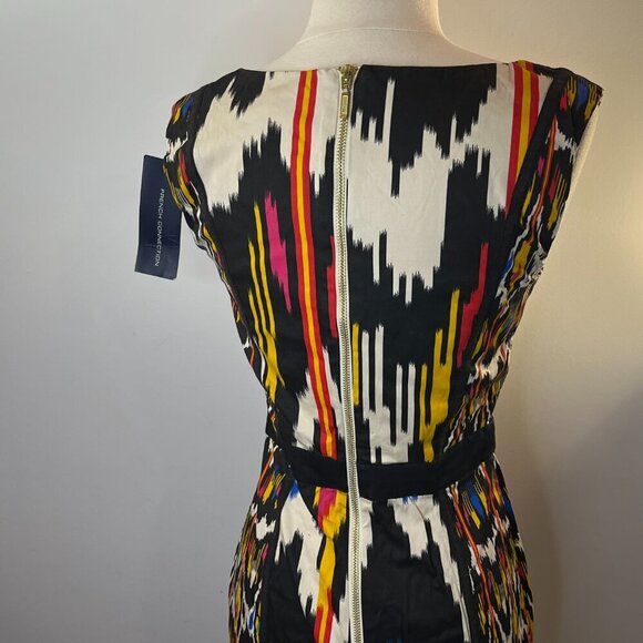 French Connection Women's Matos Stripe Cotton Sleeveless V-neck Dress - Size 2 - Picture 5 of 6